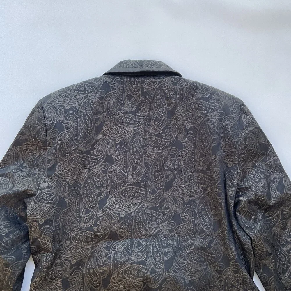 Guess Men’s Regular Blazer Paisley Printed Allover In Black Size M